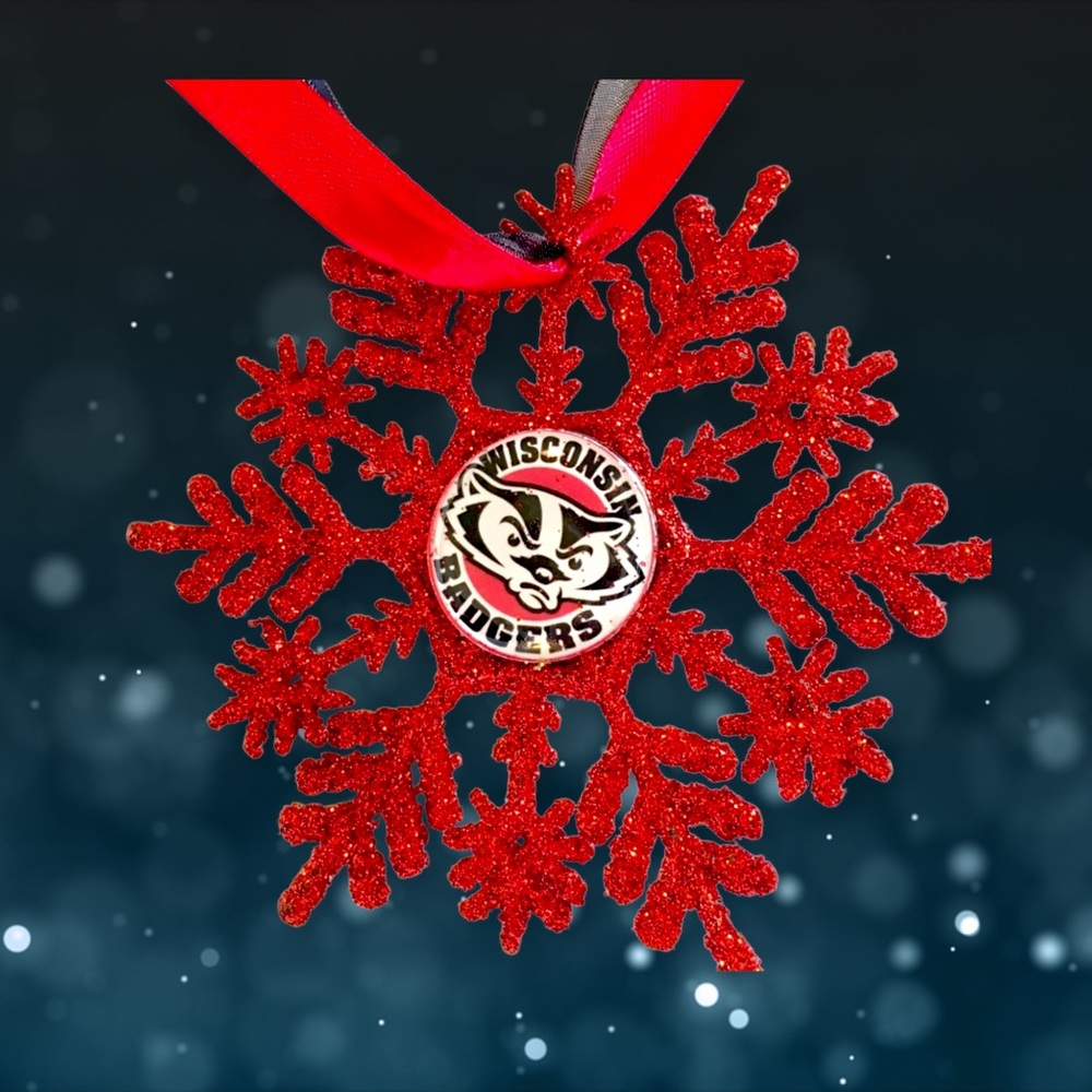 Univ Of Wisconsin BADGERS Handmade Snowflake *NEW*